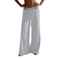 thumbnail image 2 of Delayuji Womens Stripes Pants Printed Casual Fashion Wide Leg Pants Sports Pants Loose Running Pants Pajamas Pants Loungewear, 2 of 7
