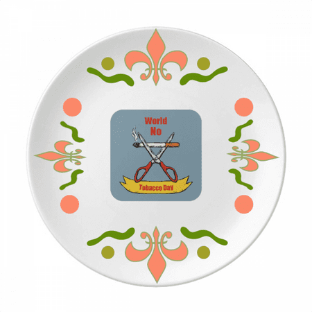 

Logo Cut The Cigarette Art Deco Fashion Flower Ceramics Plate Tableware Dinner Dish