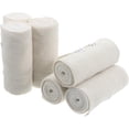 thumbnail image 1 of Woeilo Bandages 6 Rouleaux Blancs 100mm Coton Préemballé pour Bras Pied et Main, 1 of 5