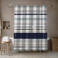 thumbnail image 4 of Creative Products Navy and Blue Stripes 71x74 Shower Curtain, 4 of 7