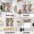 thumbnail image 3 of Orange Kitchen Curtains Tiers and Valances Set 3 Piece for Windows Beige Kitchen Window Curtains Set,Modern Abstract Art Valances for Living Room(36" Tiers Set), 3 of 6