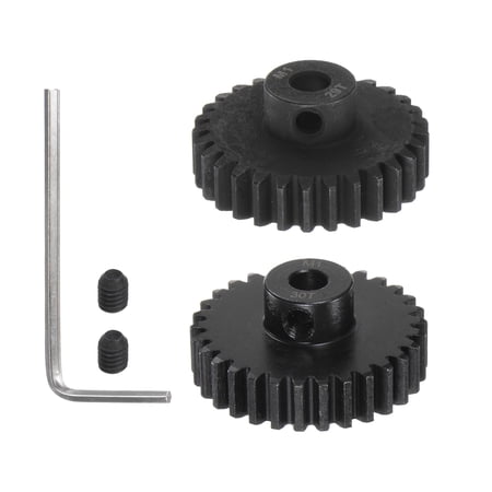 Uxcell Mod 1 M1 29T 30T Hardened Steel Pinion Motor Gear Set 5mm RC Motor Shaft