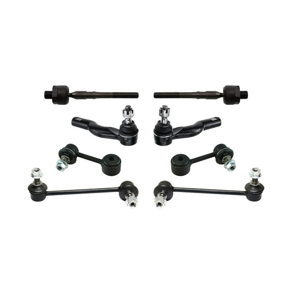 PartsW - 8 Pc Suspension Outer & Inner Tie Rod Ends, Front Rear Sway Bar Links Driver & Passenger Kit