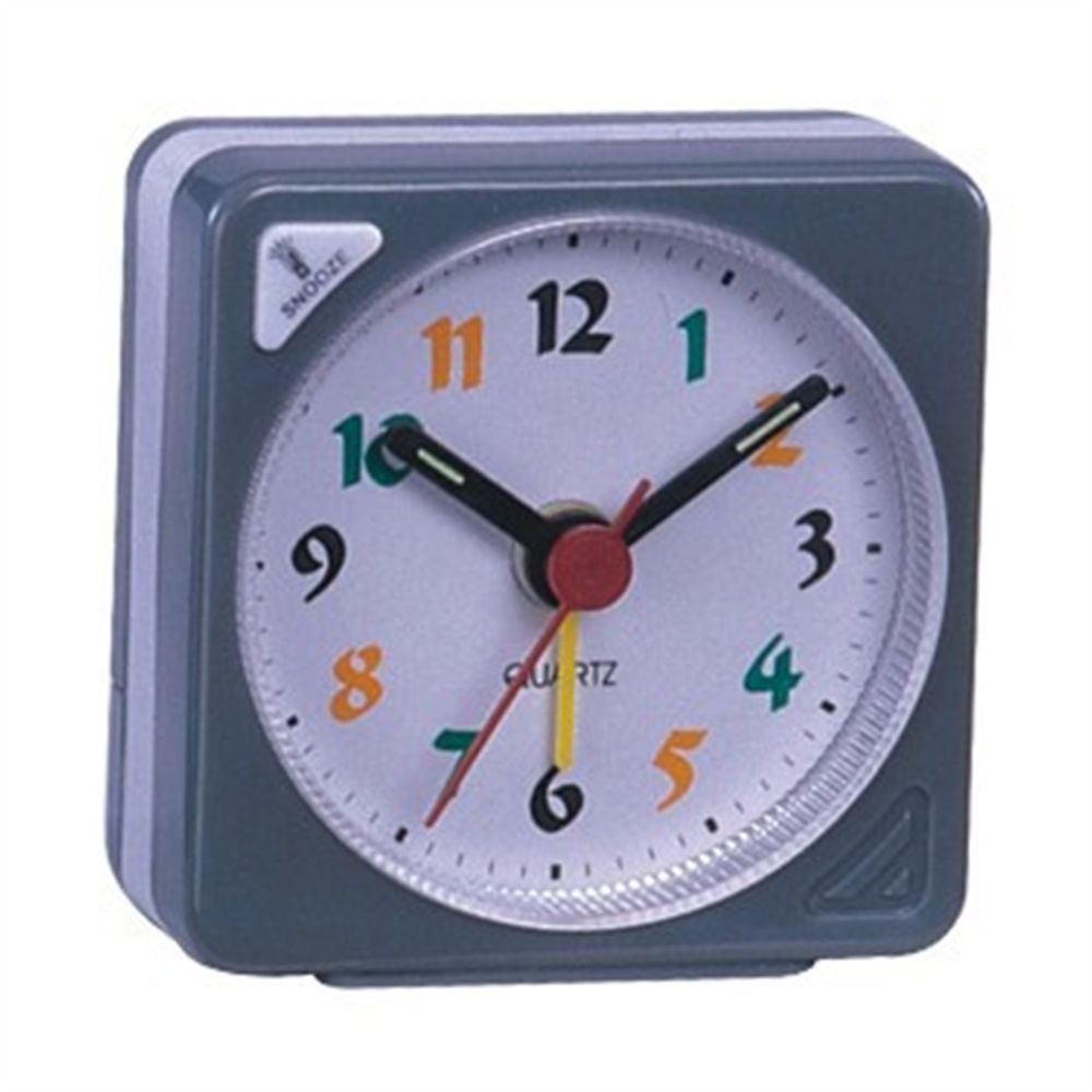 Simple Mini Battery Operated No Tick Alarm Clock Bedside Clocks Home