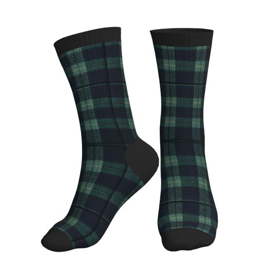 Women's Men's Scottish Tartan Plaid Colorful Novelty Pattern Crew Athletic Socks