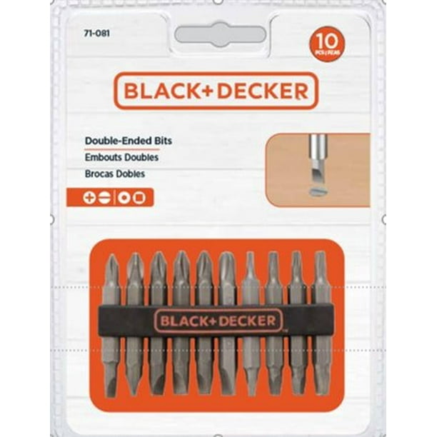 BLACK DECKER Screwdriver Bit Set Double Ended 10 Piece 71 081