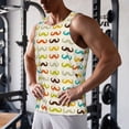 thumbnail image 5 of Fotbe Colorful Mustache Pattern Men's Quick Dry Workout Tank Top Gym Muscle Tee Fitness Bodybuilding Sleeveless T Shirt Breathable Workout Shirt-Large, 5 of 9