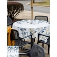 thumbnail image 5 of Outdoor Tablecloth with Umbrella Hole for Patio/Picnic/Party/Camping, Navy Blue Eucalyptus Leaves Waterproof Table Cloth Square Cover Washable, Retro Country Leaf Botanical (60"x 60"), 5 of 8