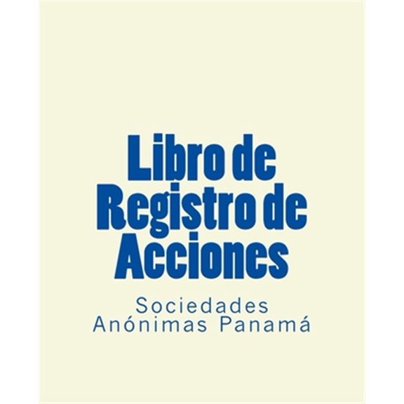 Pre-Owned Libro de Registro de Acciones: Sociedades Anonimas Panama