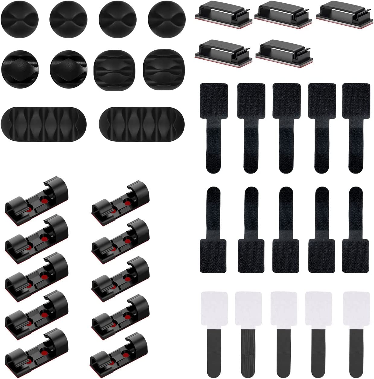 Cord Management Organizer Kit Self Adhesive Clips Cable Organizers Wire Clips Cord Holder for TV