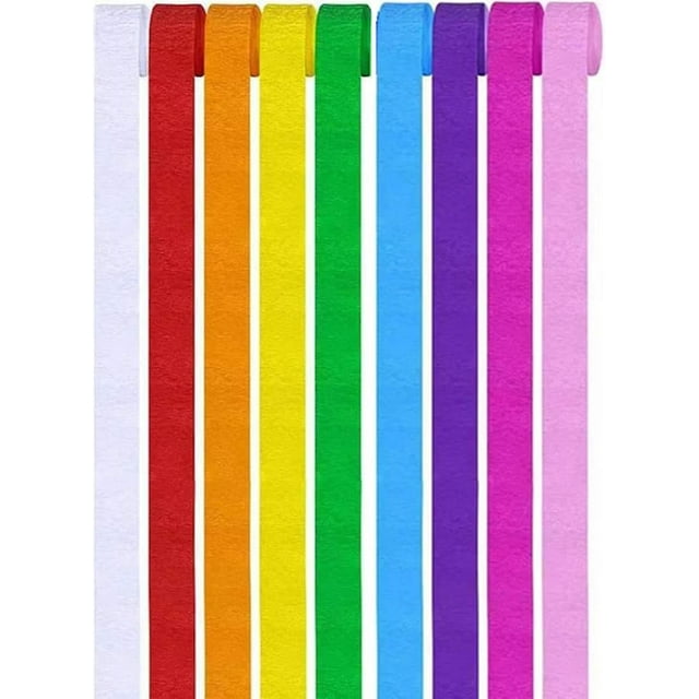 9 rollos de serpentinas de papel crepé para manualidades, serpentinas de papel crepé de arcoíris, telón de fondo para colgar borlas, decoración para fiestas de festivales