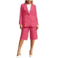 thumbnail image 2 of Ksrymi Rompers for Women 2-Piece Blazer & Culottes Set – Solid Notch Lapel Button-Down Long Sleeve Blazer with Flap Pockets, Knee-Length Wide Leg Pants Jumpsuits for Women, 2 of 6