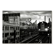 Elephant Stock Manhattan At Nightfall Bw Wall Art - Horizontal Canvas Wall Art - Living Room Wall Decor - Transportation Canvas - Black And Gray Decor By Philippe Hugonnard - 12" x 8"