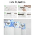 thumbnail image 5 of No Hook Shower Curtain with Snap in Liner, Abstract Flowers Plants Watercolor Floral Hotel Shower Curtains for Bathroom, Washable Shower Curtain Liner Set with Mesh Top Window, 72”x78”, 5 of 6