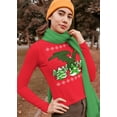 thumbnail image 3 of Old Glory Womens Ugly Christmas Sweater Dragon Winter Long Sleeve T Shirt, 3 of 6