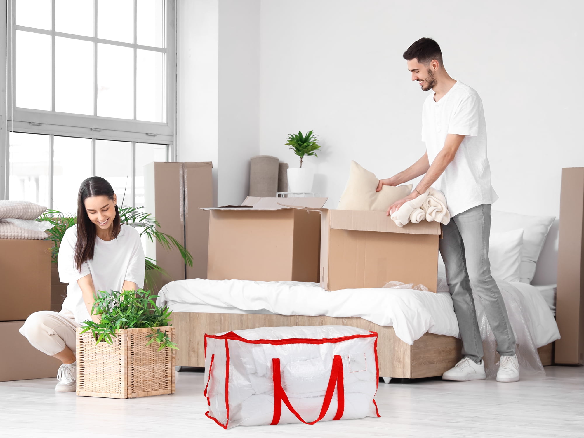 Unique Bargains 1 Pack Clothes Storage Foldable Storage Bags for Closet Organizers Red