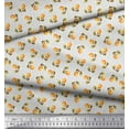 thumbnail image 3 of Soimoi White Heavy Canvas Fabric Stripe & Orange Fruits Print Upholstery Fabric, Fabric for Home Accents Fabric by The Yard 58 Inch Wide, 3 of 3