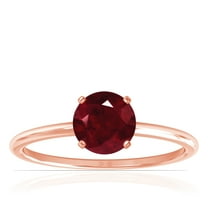 GemsNY July Birthstone - Dainty Round Four Prong Ruby Solitaire Ring (Grade - AA | 0.65cts.)