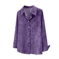 thumbnail image 7 of Inverlee Cotton Linen Button Down Shirts for Women Long Sleeve Collared V Neck Blouses Spring Casual Heart Print Going Out Tops with Cheat Pocket, 7 of 7