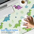 thumbnail image 2 of Long Mouse Pads for Desk,LightGreen Cartoon Dinosaurs Leaves Triangles Desk Mats on Top Of Desks, Desk Mouse Pad Extra Large with 3mm Non-Slip Base and Stitched Edge for Gaming,Work,Home 47.3"x23.6", 2 of 5