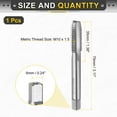 thumbnail image 2 of Uxcell Hand Plug Tap M10 x 1.5 H2 Metric Thread Taps Straight Flute Screw Tapping Threading Tool 9CrSi Alloy Tool Steel, 2 of 6