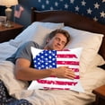 thumbnail image 6 of Boovnll 4th of July Pillow Covers 18x18 Set of 2 - Red White Blue Stars Stripe Throw Pillow Covers, Linen Patriotic Pillow Covers for Memorial Day Home Sofa Couch Decor, 4th of July Decorations, 6 of 6
