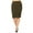 Olive, variant on Women's Plus size Trendy Style Knee Length Solid Pencil Skirt