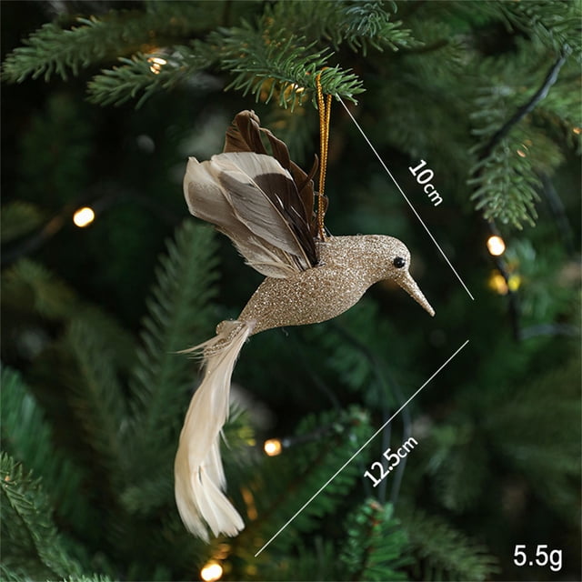 Christmas Tree Decoration Bird Colorful Feathers Simulation Bird Gardening Branch Decoration