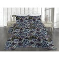 thumbnail image 2 of Ambesonne Floral Design Quilted Coverlet 3 Pcs, Cactus Flowers Print, Queen Size, Cadet Blue Ceil Blue, 2 of 4