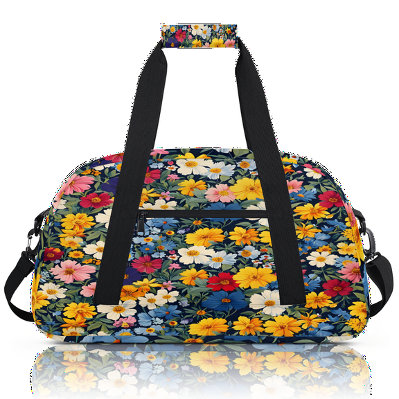 Herdesigns Sports Duffle Bags Travel Duffle Bag Gym Bag Flower Colorful Weekender Travel Bag Waterproof Overnight Bag Carry On Travel Tote Bag Dance Bags