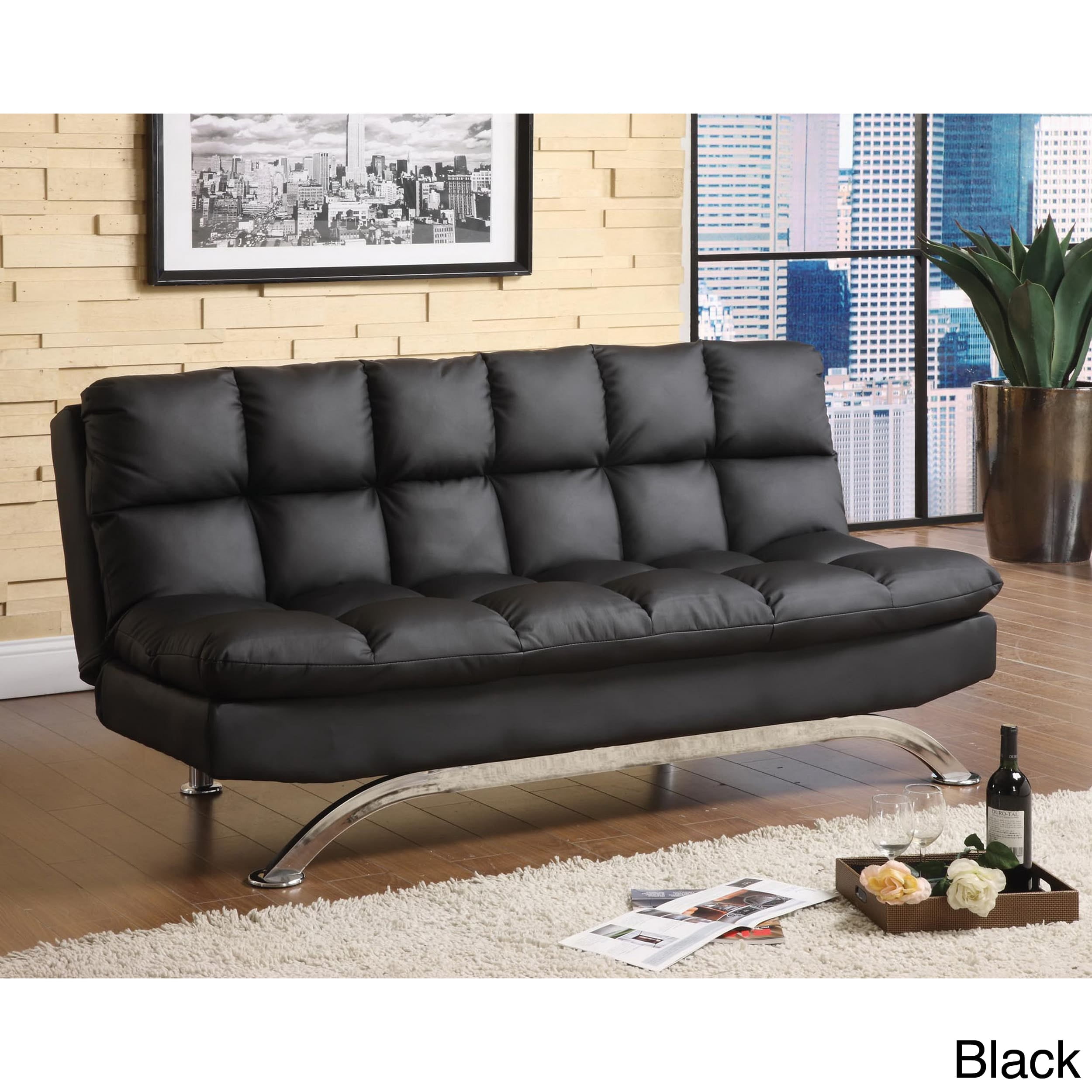 Furniture Of America Pascoe Bicast Leather Sofa Futon