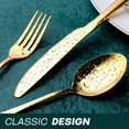 thumbnail image 3 of Gold Silverware Set Piece Stainless Steel Gold Flatware Set Service for Mirror Polished Cutlery Utensils Set Include Knife/Fork/Spoon Dishwasher, cutlery set, stainless steel cutlery set, 3 of 6