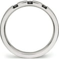 thumbnail image 2 of Stainless Steel Polished 3 Stone Black Cz 2.5mm Flat Band (Size 9) Made In China sr516-9, 2 of 5