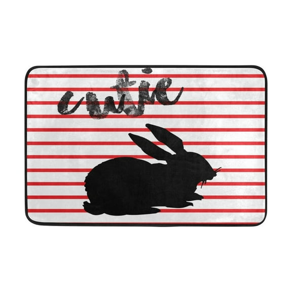 POPCreation Rabbit Patterns Doormats Entry Way Indoor Outdoor Door Rug with Non Slip Backing 23.6x15.7 inches