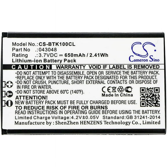 650mAh BT 043048 Battery for Elements 1K