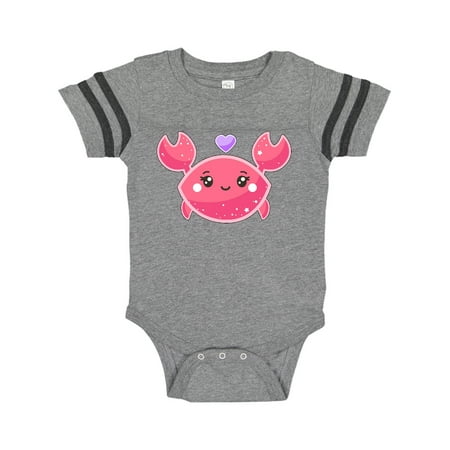 

Inktastic Cute Red Crab with Purple Heart Gift Baby Boy or Baby Girl Bodysuit