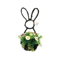 thumbnail image 2 of Kbndieu Wicker Woven Bunny Basket Hanging Wall Easter Spring Decor, Easter Rabbit Hanging Basket Wreaths for Front Door Indoor Outdoor Easter Home Decorations, 2 of 6