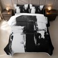 thumbnail image 2 of Erosebridal Aesthetic Minimalist Quilt King, Black Gray King Coverlet Set, Reversible 3-Piece 1 Bedspread and 2 Pillowcases, 2 of 7