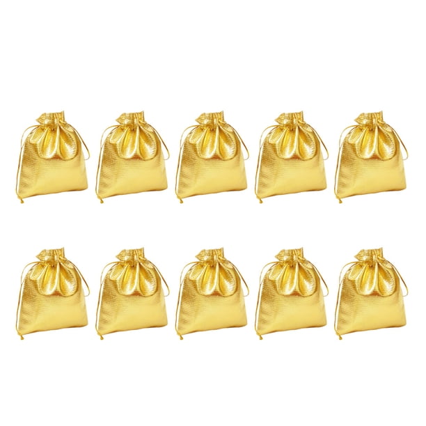 GOOHOCHY 50 bolsas con cordón de 9 x 12 cm para regalos de boda, dulces, joyas, tamaño grande (doradas)