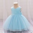thumbnail image 5 of EnJoCho Flower Girl Dress for Wedding Tulle Satin Bow Shoulder Long A Line Girls First Communio𝗇 Dresses Formal Birthday Gown, 5 of 8