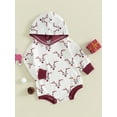 thumbnail image 3 of Wassery Newborn Baby Girls Christmas Romper Outfit Long Sleeve Elk Print Hoodie Bodysuits 3 6 9 12 18 Months Infant Girls Christmas Clothes Costume 0-18M, 3 of 9