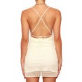 thumbnail image 5 of KOMOO Women Casual Knitted Suspender Dress Sleeveless Hollow Tie-up Backless Skinny Dress, 5 of 7