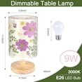 thumbnail image 4 of Dried Flowers Small Table Lamp 9W LED Dimmable Warm Light Pressed Flower Bedside Lamp Linen Shade with Wood Base for Bedroom Living Room Desk Nursery, 4 of 7