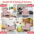 thumbnail image 6 of Toddler Rocking Chair, Kids Sofa Chair with Solid Wooden Frame and Linen Fabric, Kids Rocking Chair for Nursery, Living Room, Bedroom, Playroom, Age 3-5 Years, Pink/Blue, 6 of 12