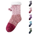 thumbnail image 3 of Unisex Cozy Crew Socks Color Block Design Mid-Calf Socks Adorable Pom Pom Trim Socks Non-Slip Grip Sole Socks Warm Novelty Home Socks, 3 of 3