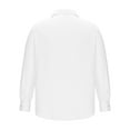 thumbnail image 5 of Mens Shirts Men's Oversized Linen Lapel Tied Shirt For Home Casual Fashion V-neck Long Sleeved Shirt Gifts for Men White Linen 2XL, 5 of 5