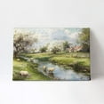 thumbnail image 3 of AatoeaX Landscape Wall Art, Rustic Riverside Farm Canvas Prints, Animal Sheep Nature Wall Pictures, Cherry Blossom Forest Paintings Wall Decor Living Room Bedroom, Modern Farmhouse Decor, 3 of 4