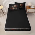 thumbnail image 4 of Homewish Halloween Sugar Skull Zipper Twin Comforter Sets with Fitted Sheet and 2 Pillowcases,Red Rose Zipper Bedding Set,Gothic Aesthetic Bed Set,Black Reversible,4pcs, 4 of 8