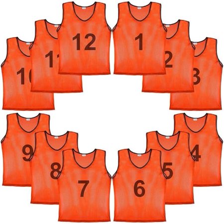 Murray Sporting Goods Youth Team Number Practice Jerseys Pinnies for Soccer Basketball Football Lacrosse Mesh Kids Scrimmage Pennies Numbered Vests 1-12 (Orange Numbered) Murray Sporting Goods Youth Team Number Practice Jerseys Pinnies for Soccer Basketball Football Lacrosse Mesh Kids Scrimmage Pennies Numbered Vests 1-12 (Orange Numbered)