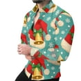 thumbnail image 2 of BLTIBY Christmas Shirt for Men Button Down Long Sleeve Lapel Shirts Cats Printed Casual Holiday Beach Shirts Top Multicolor 25 3XL, 2 of 8
